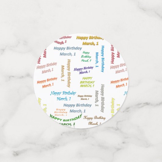 表紙吹雪3月1誕生日 コンフェッティ (スモール正面)