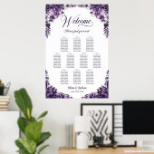 表紫フローラ結婚の座席表10 ポスター (ホームオフィス)