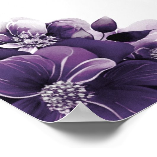 表紫フローラ結婚の座席表 ポスター (角)