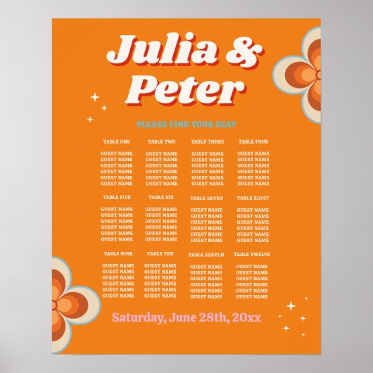 表結婚の座席12レトロヴィンテージ1970s ポスター (正面)