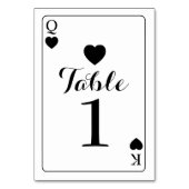 表結婚番号のK Q Aceハートトランプ テーブルナンバー (正面)