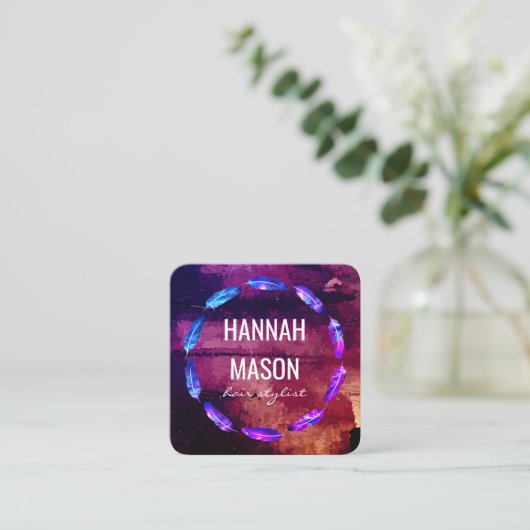 表絵を描情豊 スクエア名刺 (スタンド正面)