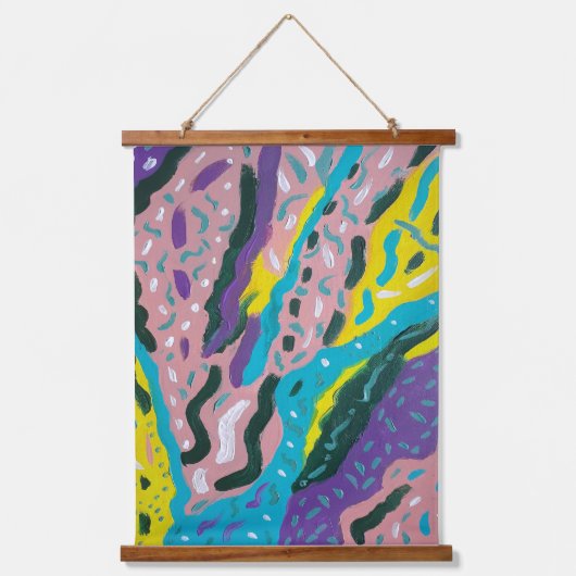 表絵画現抽象芸術の数々の色 吊り下げ型タペストリー (正面)