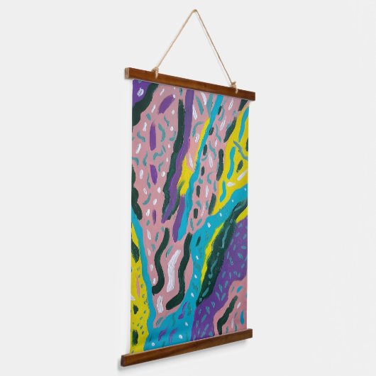 表絵画現抽象芸術の数々の色 吊り下げ型タペストリー (傾斜あり)