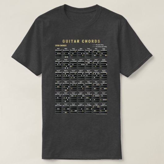 表裏にオープン・ギターコード Tシャツ (デザイン正面)