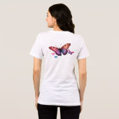 表裏ホワイトに鮮やかな蝶々 トライブレンドTシャツ (裏面全面)