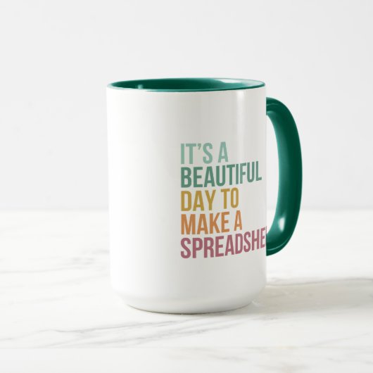 表計算のマグを作る美しい日だ マグカップ (正面右)