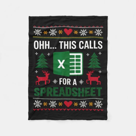 表計算クリスマスだなんて フリースブランケット (正面)