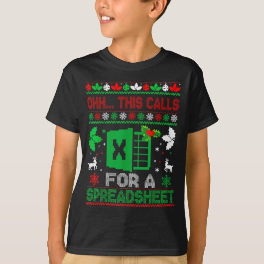 表計算クリスマスセーターが必要な状況  Tシャツ (正面)