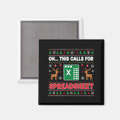 表計算クリスマスセーターだなんて マグネット (正面/裏面)