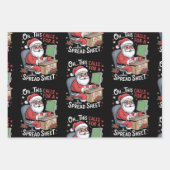 表計算サンタのクリスマス ラッピングペーパーシート (正面)