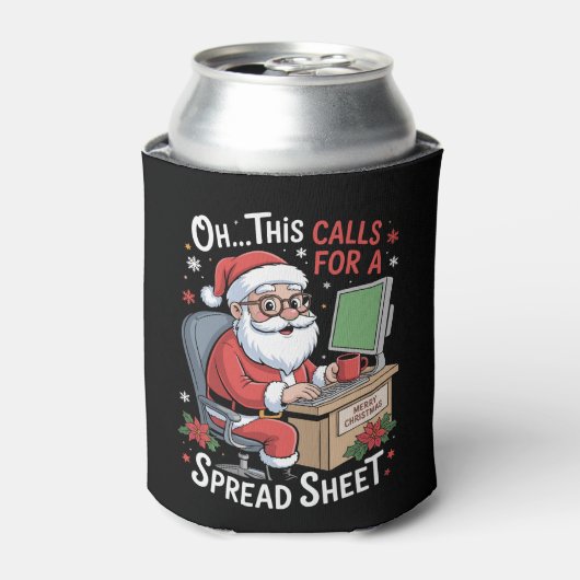表計算サンタのクリスマス 缶クーラー (缶正面)
