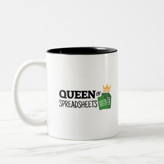 表計算シートのクイーンツートーンコーヒーマグ ツートーンマグカップ (左)