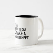 表計算ソフトを作るのは素晴らしい日だ ツートーンマグカップ (正面右)