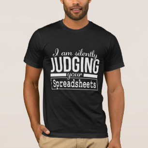 表計算ドキュメントの衣装の贈り物を黙って判断する Tシャツ