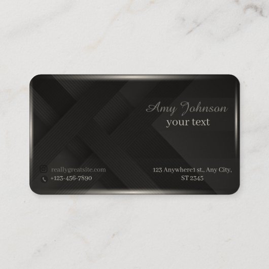 表面のエレガンス上の黒いマットひげハート 名刺 (裏面)