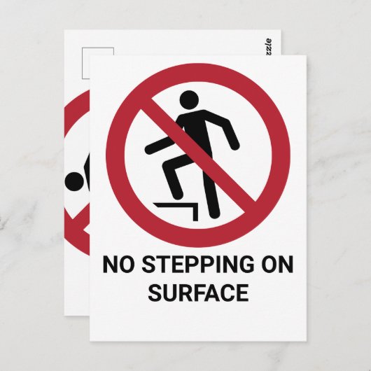 表面への踏み込み禁止の標識 ポストカード (正面/裏面)