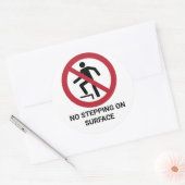 表面への踏み込み禁止の標識 ラウンドシール (封筒)