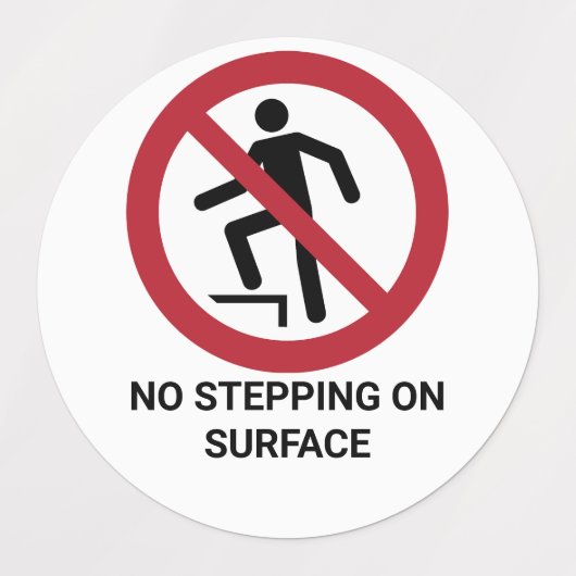 表面への踏み込み禁止の標識 ラベル (デザイン2)