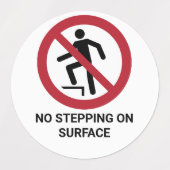 表面への踏み込み禁止の標識 ラベル (デザイン1)