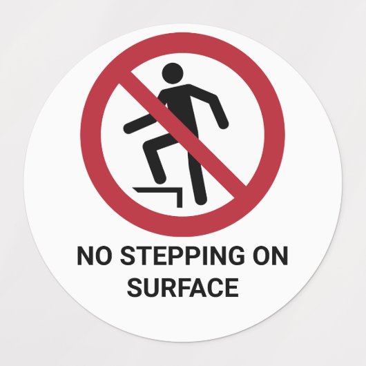 表面への踏み込み禁止の標識 ラベル (デザイン1)