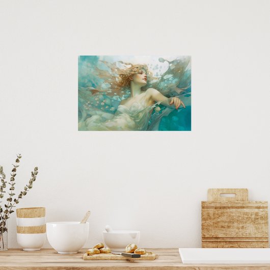 表面リラックス近くの人魚 ポスター (キッチン)