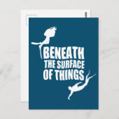 表面下 |スキューバダイビング引用文 ポストカード (正面/裏面)