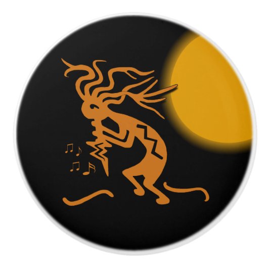 表面仕上げのココペリの左のミュージシャン セラミックノブ (正面)