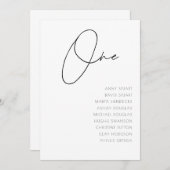 表1モダンの表結婚番号テンプレート 招待状 (正面/裏面)