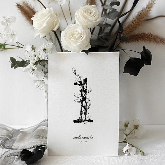 表1美しいフローラスケッチリース結婚の テーブルナンバー