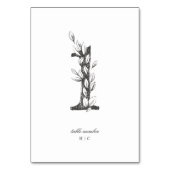 表1美しいフローラスケッチリース結婚の テーブルナンバー (正面)