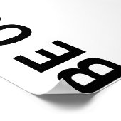 表10シンプル白結婚の座席表 ポスター (角)