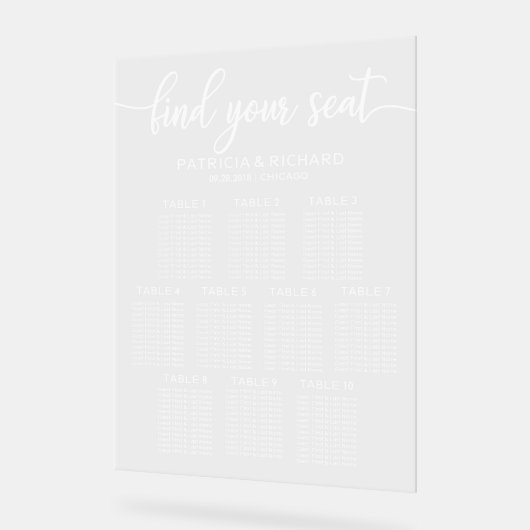 表10個結婚の座席表 アクリルサイン (傾斜)