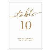 表10金ゴールド書パーソナライズされた結婚の テーブルナンバー (裏面)