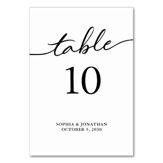 表10黒パーソナライズされた書結婚類 テーブルナンバー (正面)