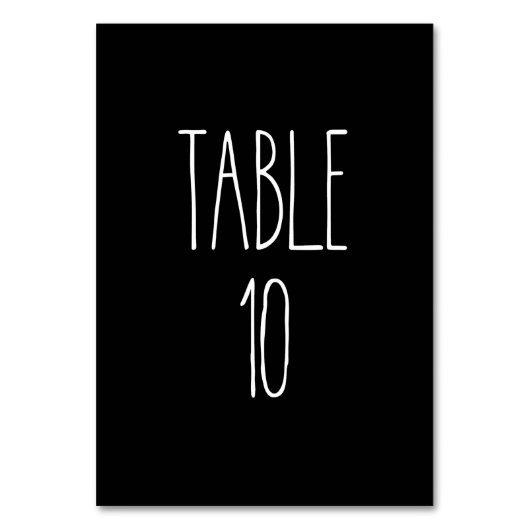 表10 Rae Dunn Pottery Black Table Card テーブルナンバー (正面)