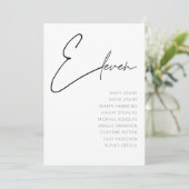 表11モダンの表結婚番号テンプレート 招待状 (スタンド正面)