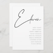 表11モダンの表結婚番号テンプレート 招待状 (正面/裏面)