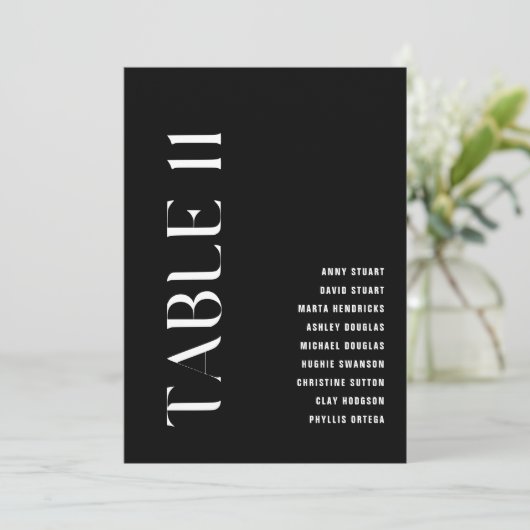 表11モダンはっきりした結婚の表番号 招待状 (スタンド正面)