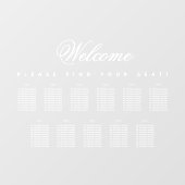 表11座席表ホワイトスクリプト透明 ウィンドウサイン (シート)