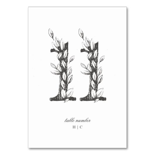 表11美しいフローラスケッチリース結婚 テーブルナンバー (正面)