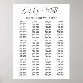 表12シンプルモダン結婚席表 ポスター