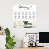 表12白エレガントバラの結婚座席表 ポスター (ホームオフィス)