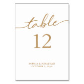 表12金ゴールド書パーソナライズされた結婚の テーブルナンバー (裏面)