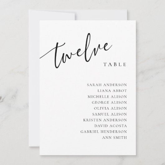 表12 12座席表カード 招待状 (正面)