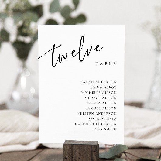 表12 12座席表カード 招待状