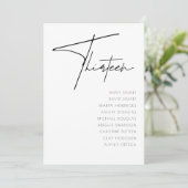 表13モダン結婚の表番号テンプレート 招待状 (スタンド正面)