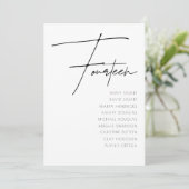 表14モダンのテ結婚ーブル番号テンプレート 招待状 (スタンド正面)