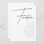 表14モダンのテ結婚ーブル番号テンプレート 招待状 (正面/裏面)