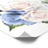 表14青い白いバラのフローラ座席表 ポスター (角)